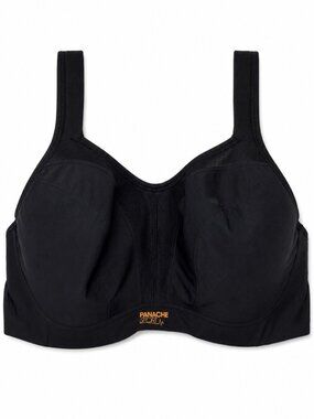 Panache Sport Underwire Sports Bra Black High Impact 34F 5021